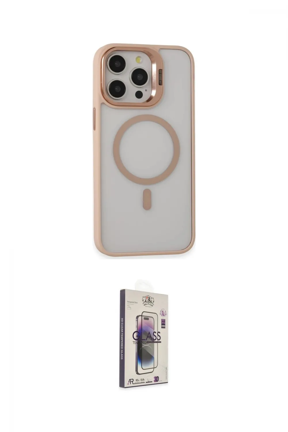ieg™ iPhone 15 Pro Kılıf Ahenk Klasik Özel Seri - Siyah Bilvis 3D Cam Ekran Koruyucu
