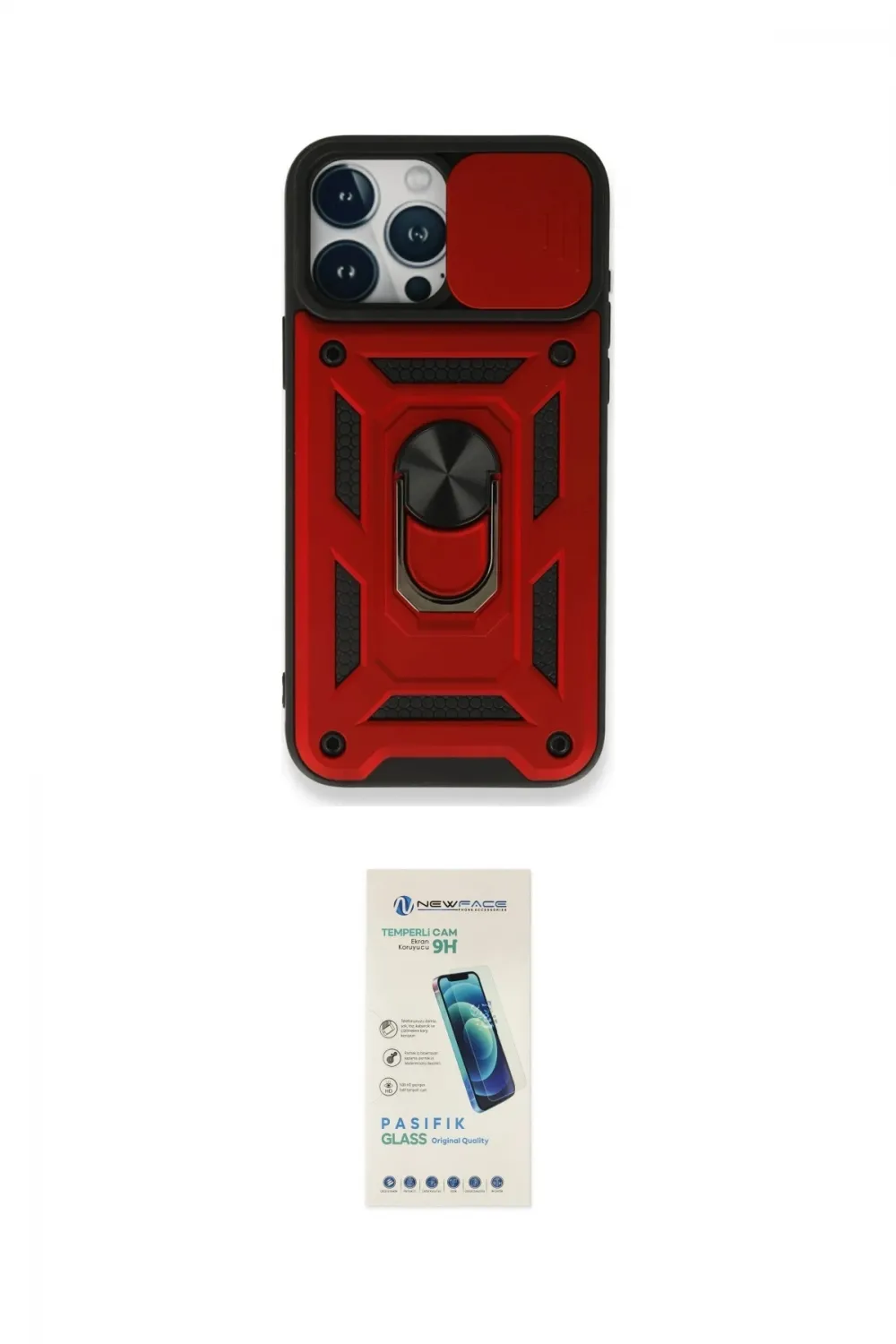 ieg™ iPhone 15 Pro Kılıf Ahenk Klasik - Şeffaf Pasifik Cam Ekran Koruyucu