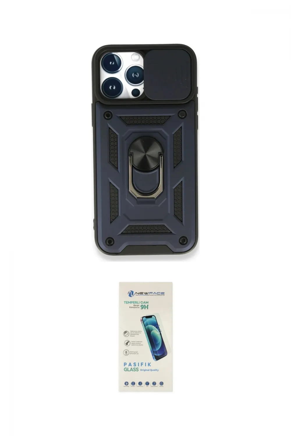 ieg™ iPhone 15 Pro Kılıf Ahenk Klasik - Şeffaf Pasifik Cam Ekran Koruyucu