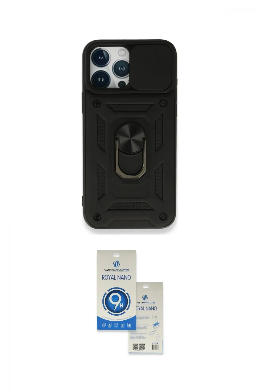 ieg™ iPhone 15 Pro Kılıf Ahenk Klasik - Şeffaf Royal Nano Ekran Koruyucu