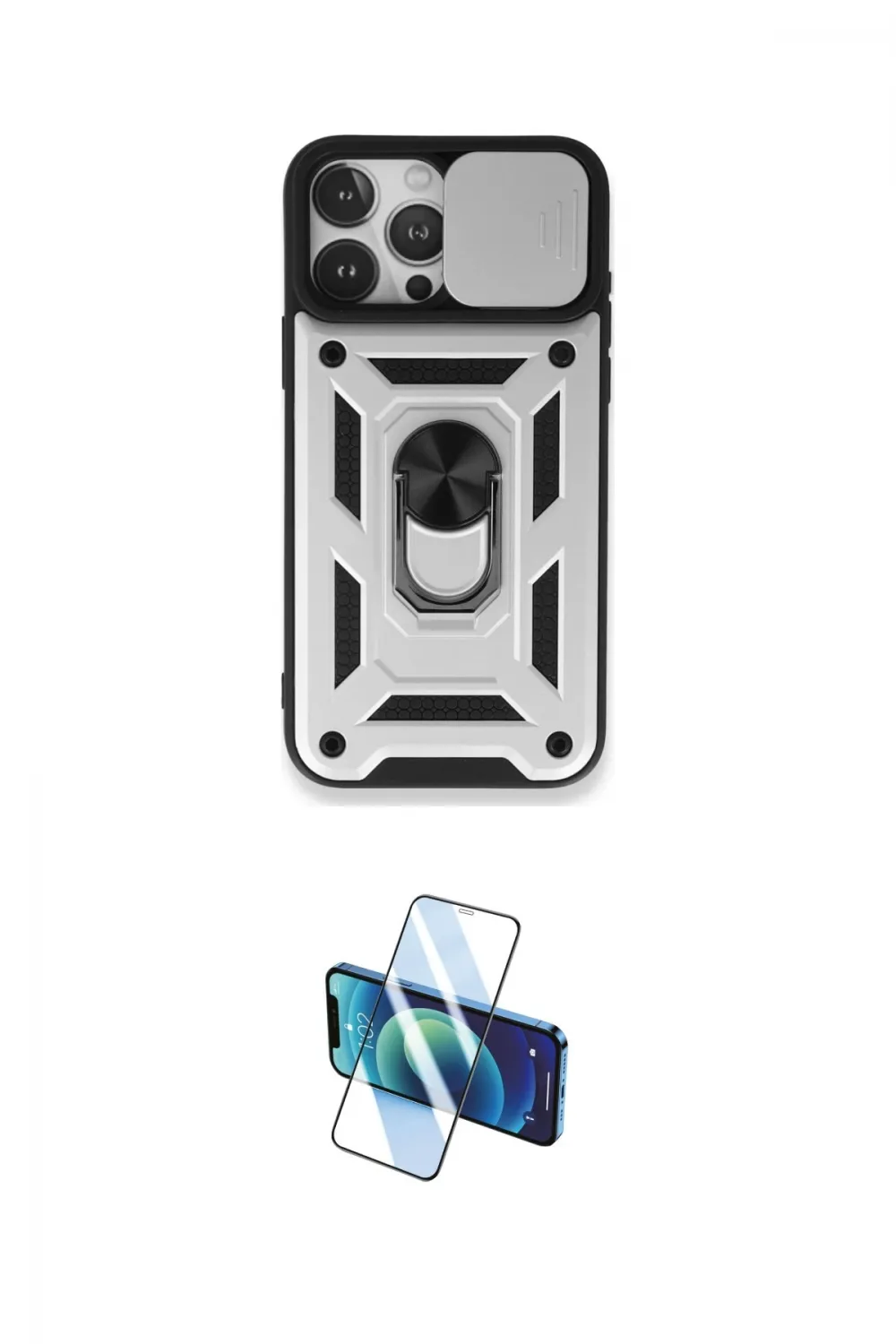 ieg™ iPhone 15 Pro Kılıf Ahenk Klasik - Siyah 3D Antistatik Seramik Nano Ekran Koruyucu