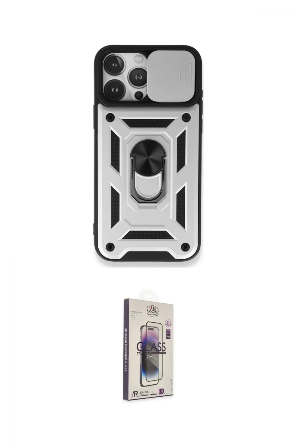 ieg™ iPhone 15 Pro Kılıf Ahenk Klasik - Siyah Bilvis 3D Cam Ekran Koruyucu