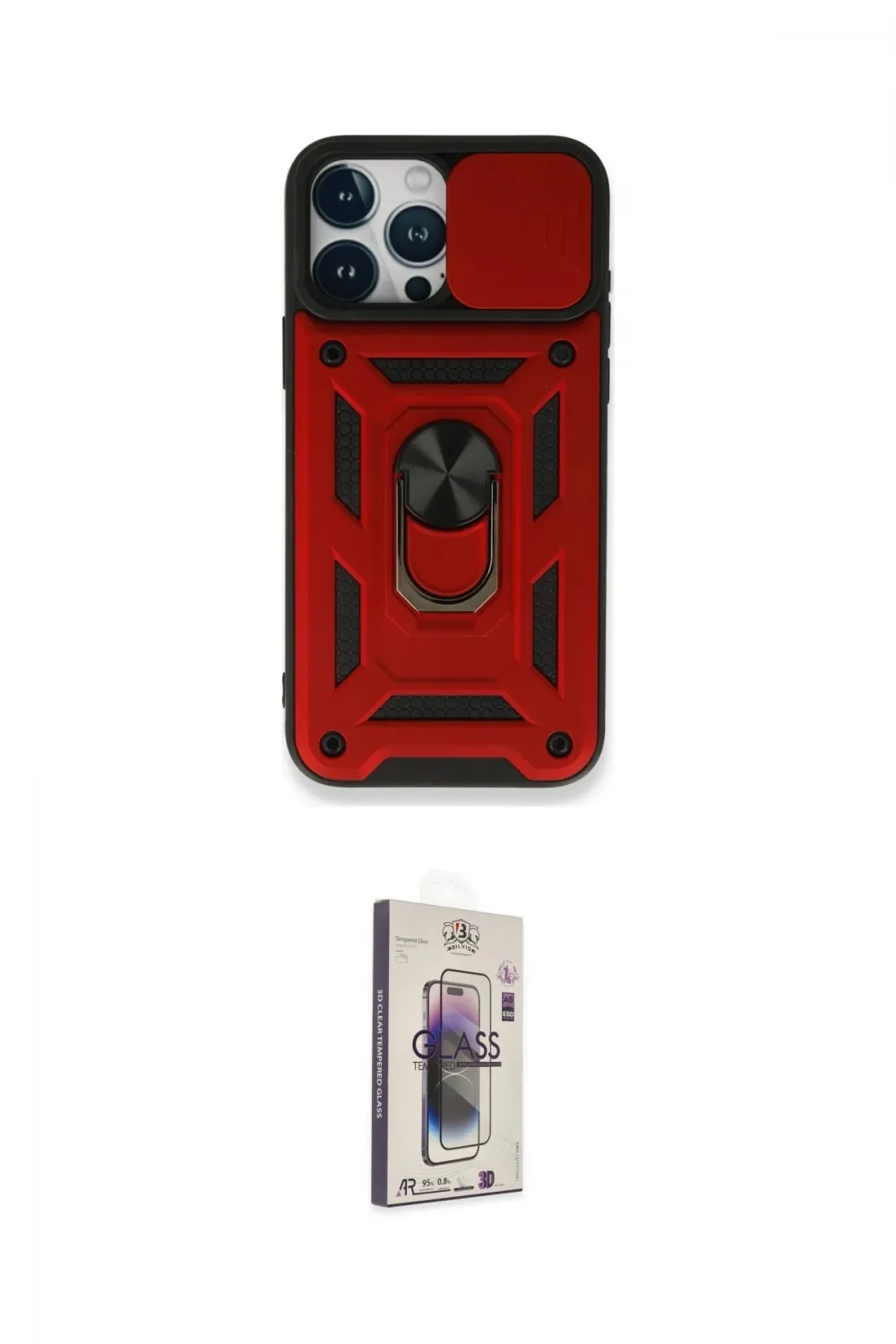 ieg™ iPhone 15 Pro Kılıf Ahenk Klasik - Siyah Bilvis 3D Cam Ekran Koruyucu