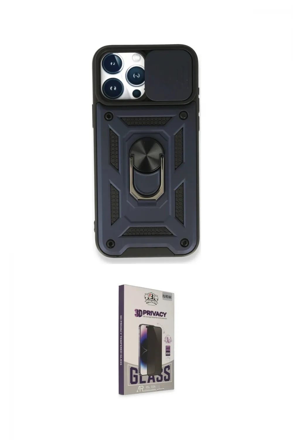 ieg™ iPhone 15 Pro Kılıf Ahenk Klasik - Siyah Bilvis Hayalet Cam Ekran Koruyucu