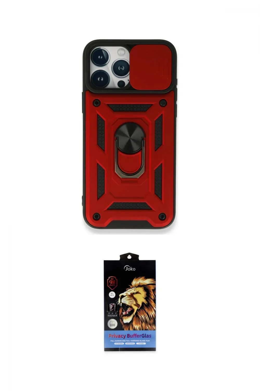 ieg™ iPhone 15 Pro Kılıf Ahenk Klasik - Siyah Buffer Hayalet Cam Ekran Koruyucu