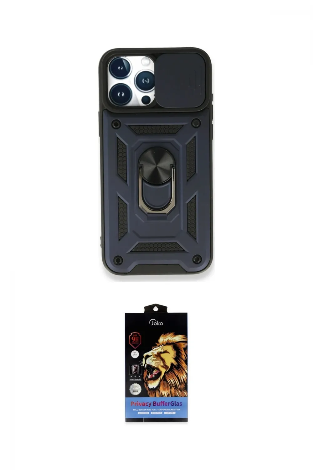 ieg™ iPhone 15 Pro Kılıf Ahenk Klasik - Siyah Buffer Hayalet Cam Ekran Koruyucu