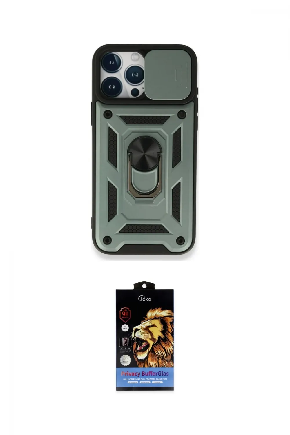 ieg™ iPhone 15 Pro Kılıf Ahenk Klasik - Siyah Buffer Hayalet Cam Ekran Koruyucu