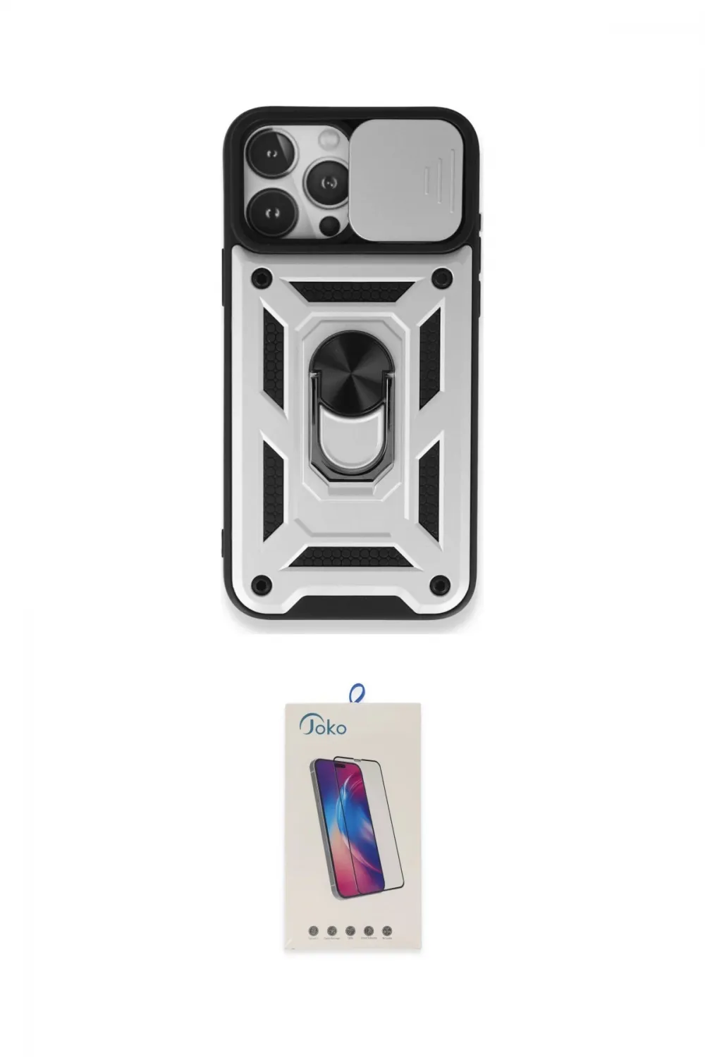 ieg™ iPhone 15 Pro Kılıf Ahenk Klasik - Siyah Joko 5D Cam