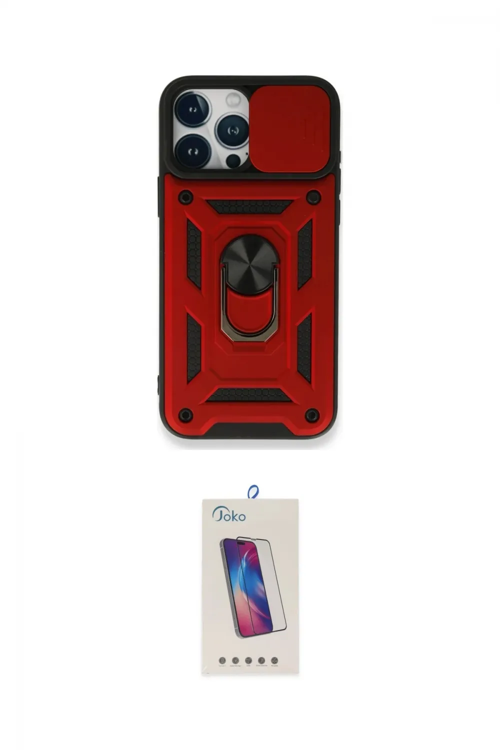 ieg™ iPhone 15 Pro Kılıf Ahenk Klasik - Siyah Joko 5D Cam