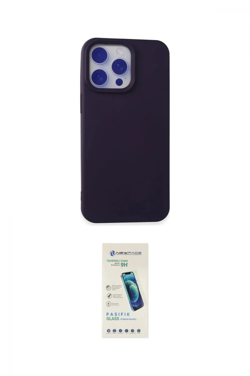 ieg™ iPhone 15 Pro Kılıf Ahenk Serisi - Şeffaf Pasifik Cam Ekran Koruyucu