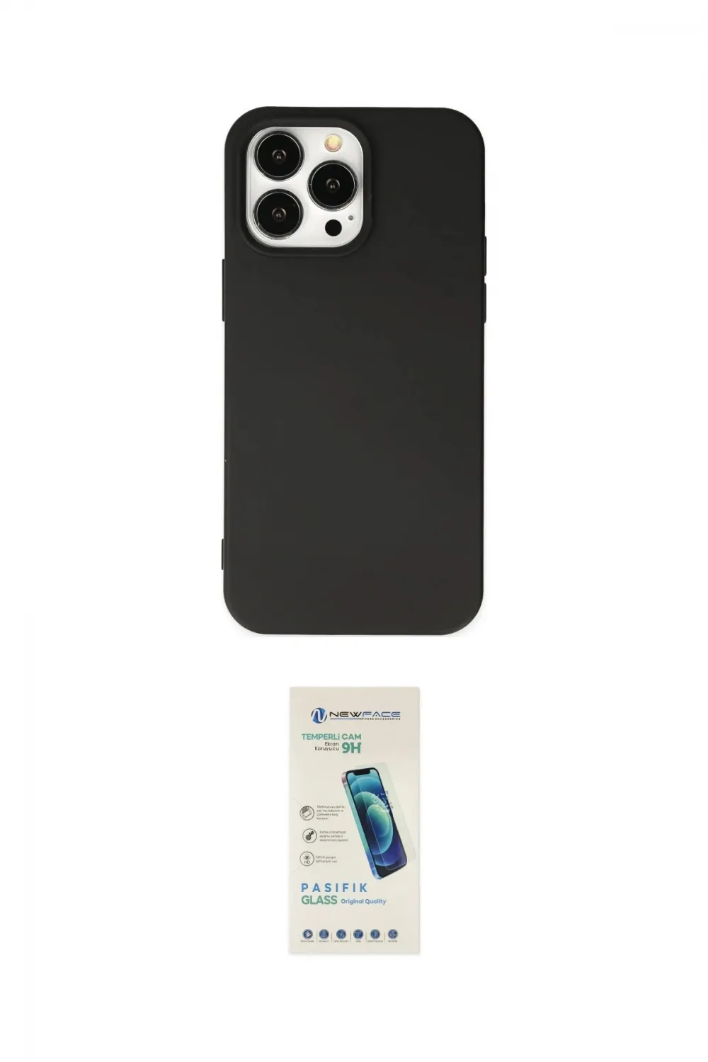 ieg™ iPhone 15 Pro Kılıf Ahenk Serisi - Şeffaf Pasifik Cam Ekran Koruyucu