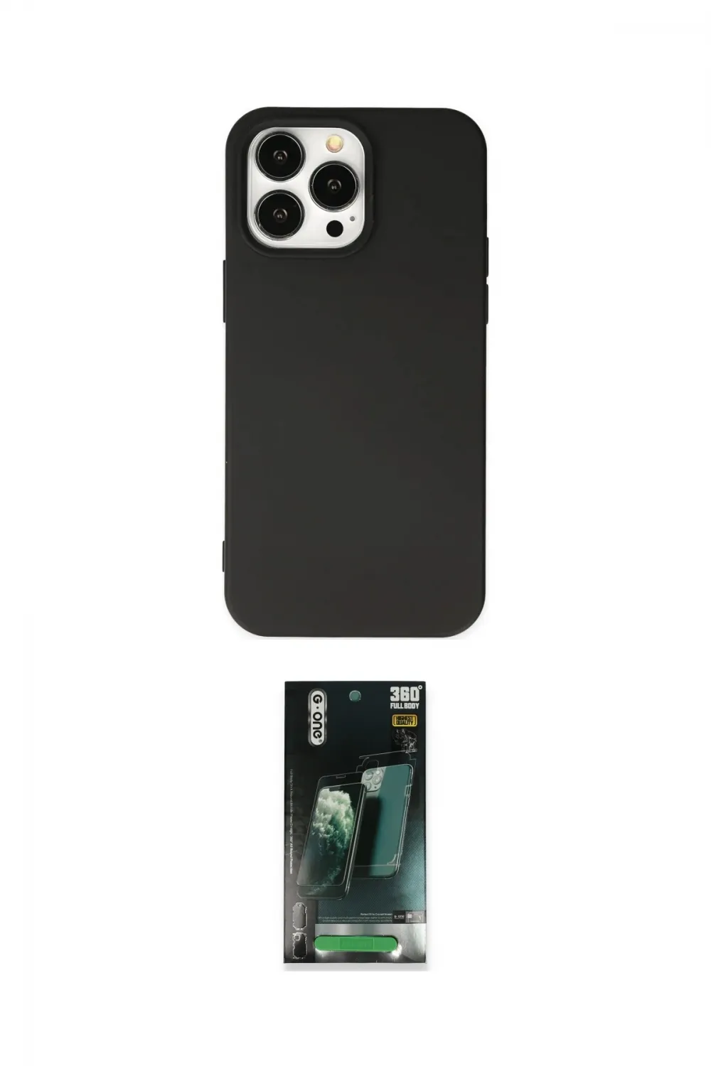 ieg™ iPhone 15 Pro Kılıf Ahenk Serisi - Siyah 360 Mat Full Body Arka Koruyucu