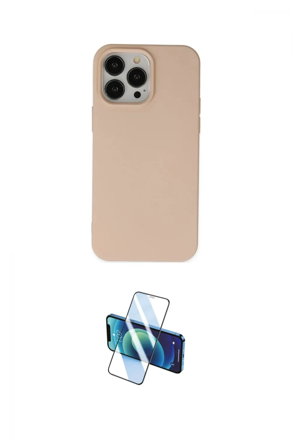 ieg™ iPhone 15 Pro Kılıf Ahenk Serisi - Siyah 3D Antistatik Cam Ekran Koruyucu