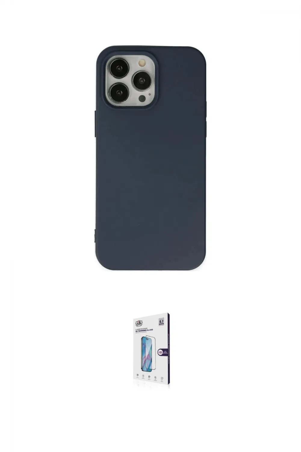ieg™ iPhone 15 Pro Kılıf Ahenk Serisi - Siyah Bilvis 0.18mm Plus Cam Ekran Koruyucu