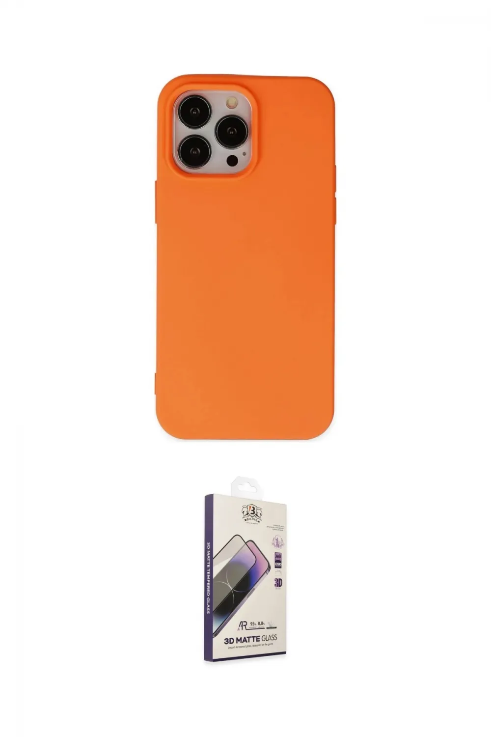 ieg™ iPhone 15 Pro Kılıf Ahenk Serisi - Siyah Bilvis 3D Mat Cam Ekran Koruyucu