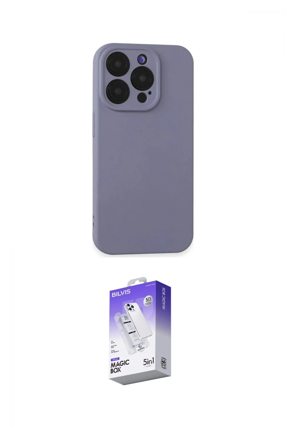 ieg™ iPhone 15 Pro Kılıf Ahenk Serisi - Siyah Bilvis 5in1 3D Magic Cam Ekran Koruyucu