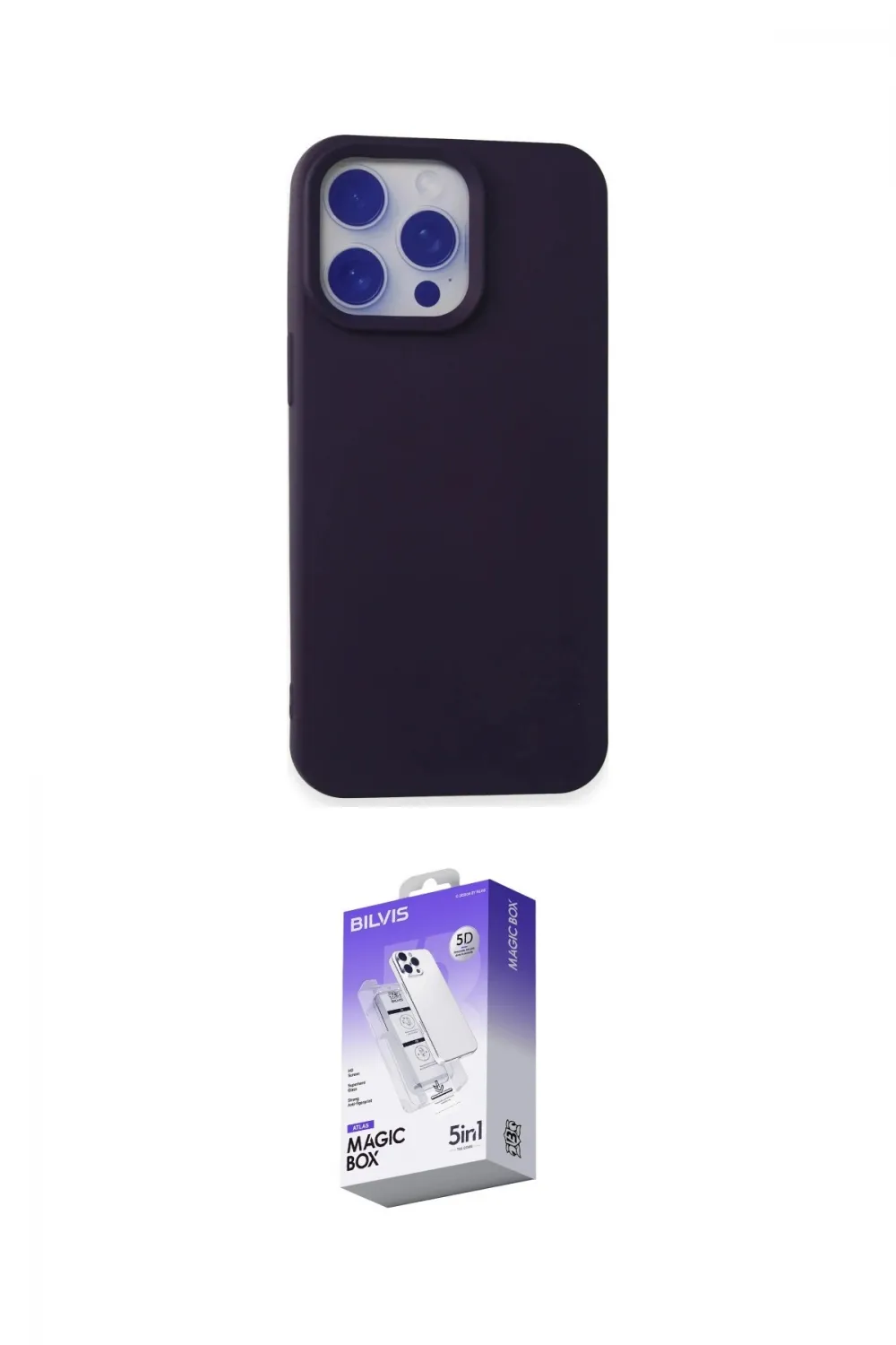 ieg™ iPhone 15 Pro Kılıf Ahenk Serisi - Siyah Bilvis 5in1 3D Magic Cam Ekran Koruyucu