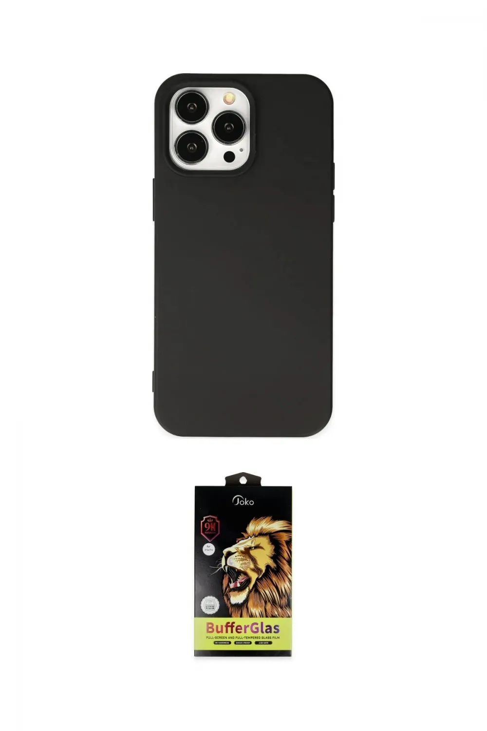 ieg™ iPhone 15 Pro Kılıf Ahenk Serisi - Siyah Buffer Cam Ekran Koruyucu