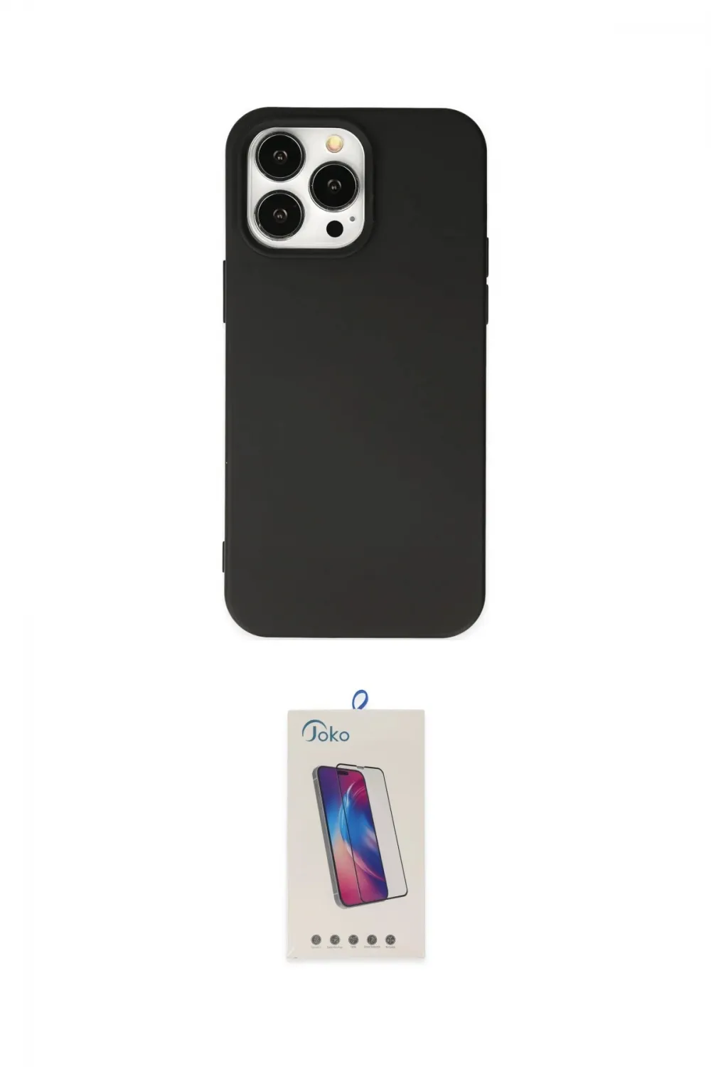 ieg™ iPhone 15 Pro Kılıf Ahenk Serisi - Siyah Joko 5D Cam