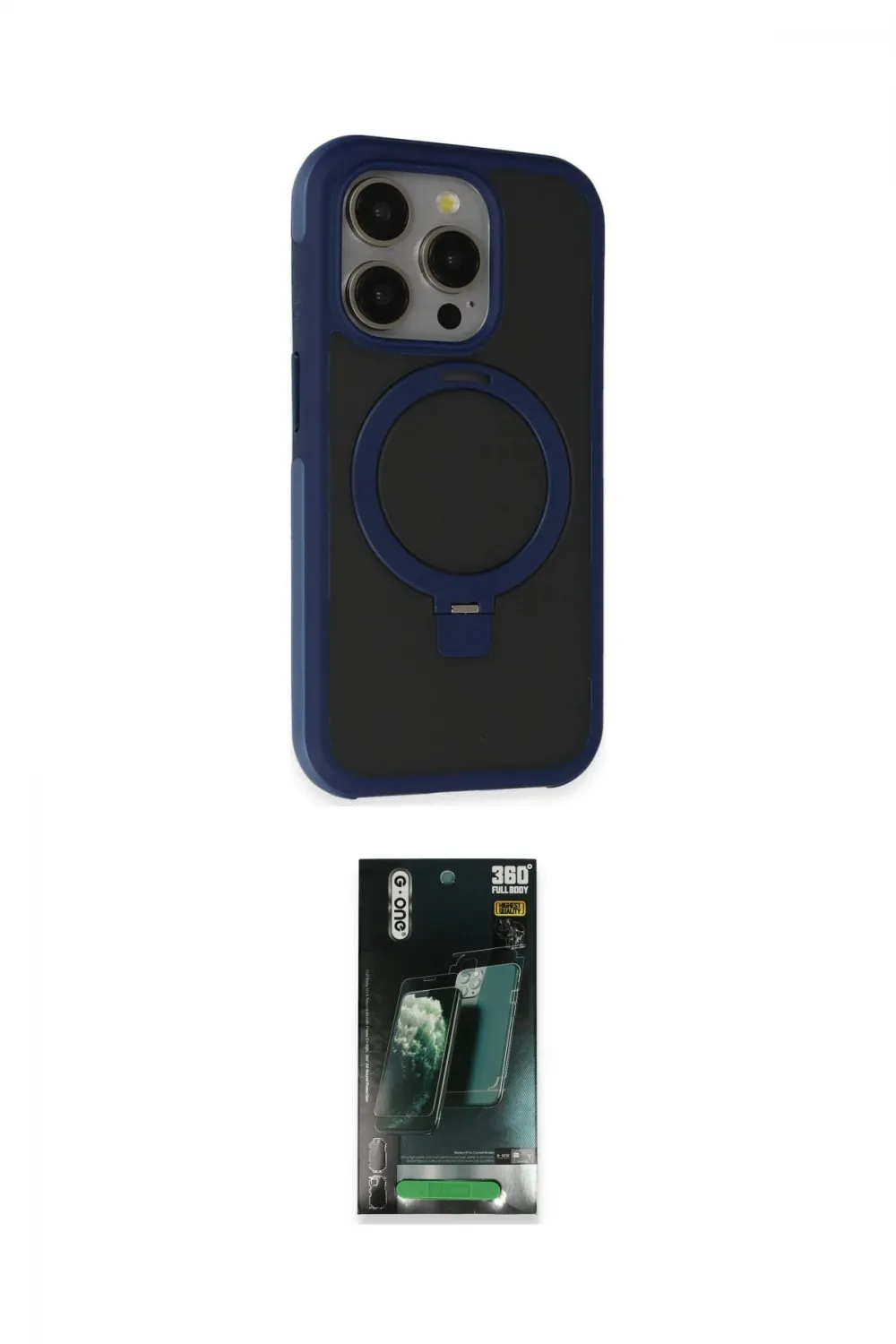 ieg™ iPhone 15 Pro Kılıf Ahenk Yansıma Özel Seri - Şeffaf 360 Full Body Arka Koruyucu