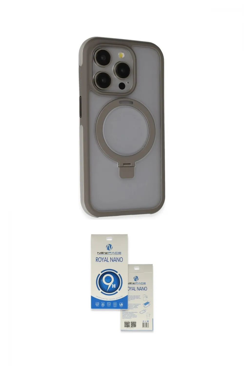 ieg™ iPhone 15 Pro Kılıf Ahenk Yansıma Özel Seri - Şeffaf Royal Nano Ekran Koruyucu