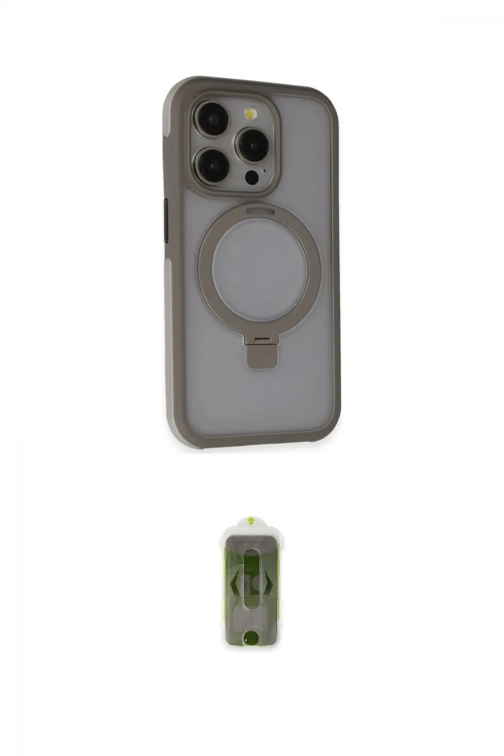 ieg™ iPhone 15 Pro Kılıf Ahenk Yansıma Özel Seri - Siyah Joko Magic 5D Hayalet Cam