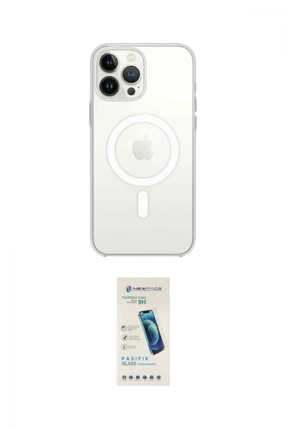 ieg™ iPhone 15 Pro Kılıf Ahenk Yansıma Prime - Şeffaf Pasifik Cam Ekran Koruyucu