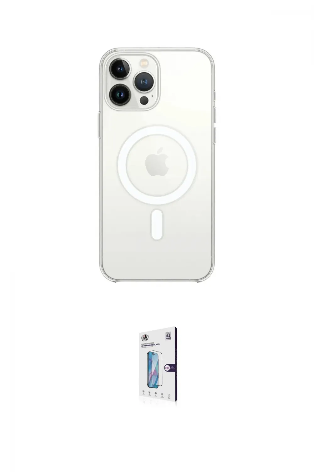 ieg™ iPhone 15 Pro Kılıf Ahenk Yansıma Prime - Siyah Bilvis 0.18mm Plus Cam Ekran Koruyucu