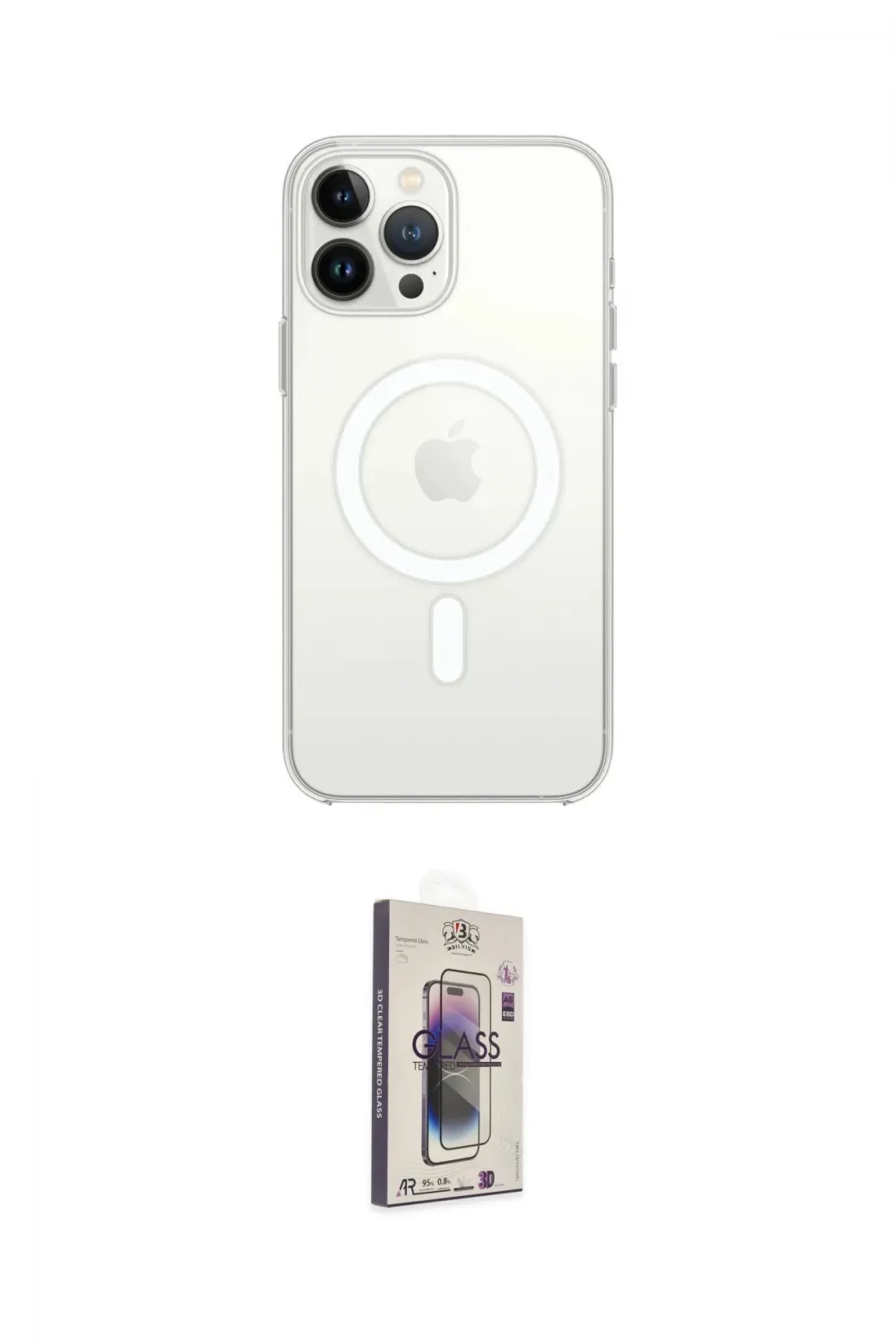 ieg™ iPhone 15 Pro Kılıf Ahenk Yansıma Prime - Siyah Bilvis 3D Cam Ekran Koruyucu