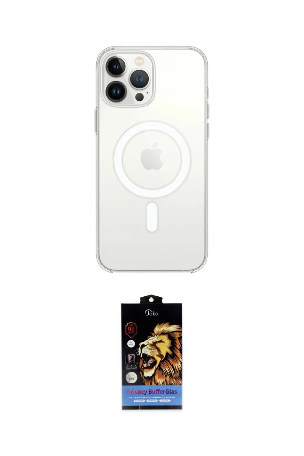 ieg™ iPhone 15 Pro Kılıf Ahenk Yansıma Prime - Siyah Buffer Hayalet Cam Ekran Koruyucu