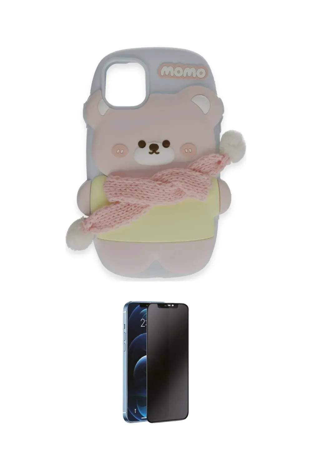 ieg™ iPhone 15 Pro Kılıf Akış Yansıma - Siyah 3D Antistatik Hayalet Cam Ekran Koruyucu