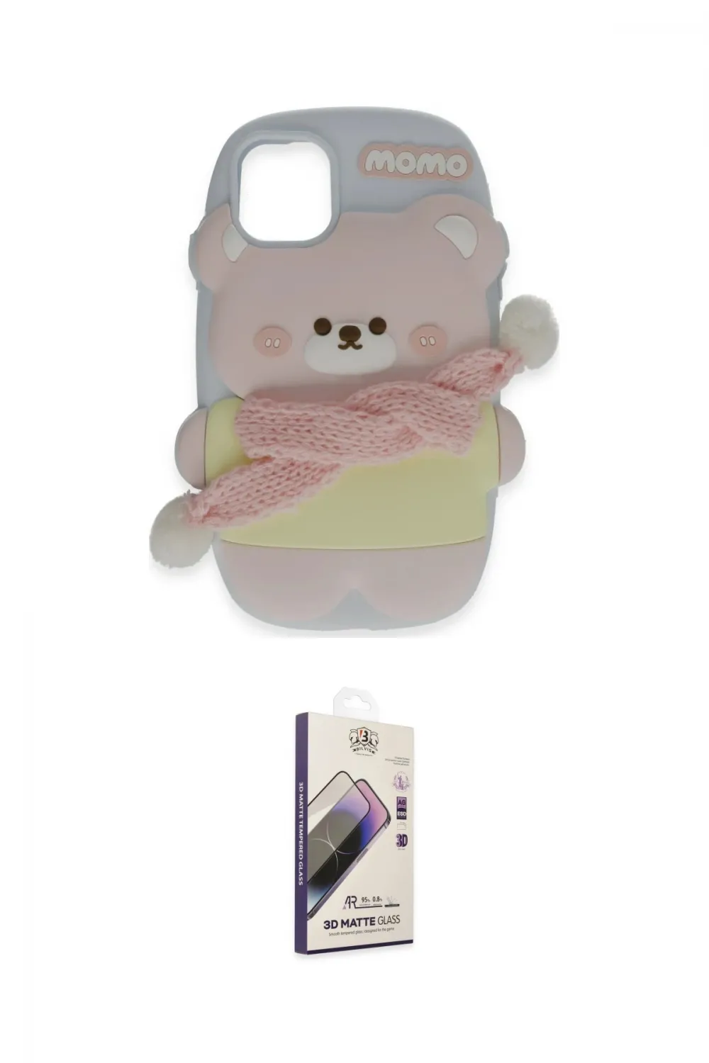ieg™ iPhone 15 Pro Kılıf Akış Yansıma - Siyah Bilvis 3D Mat Cam Ekran Koruyucu