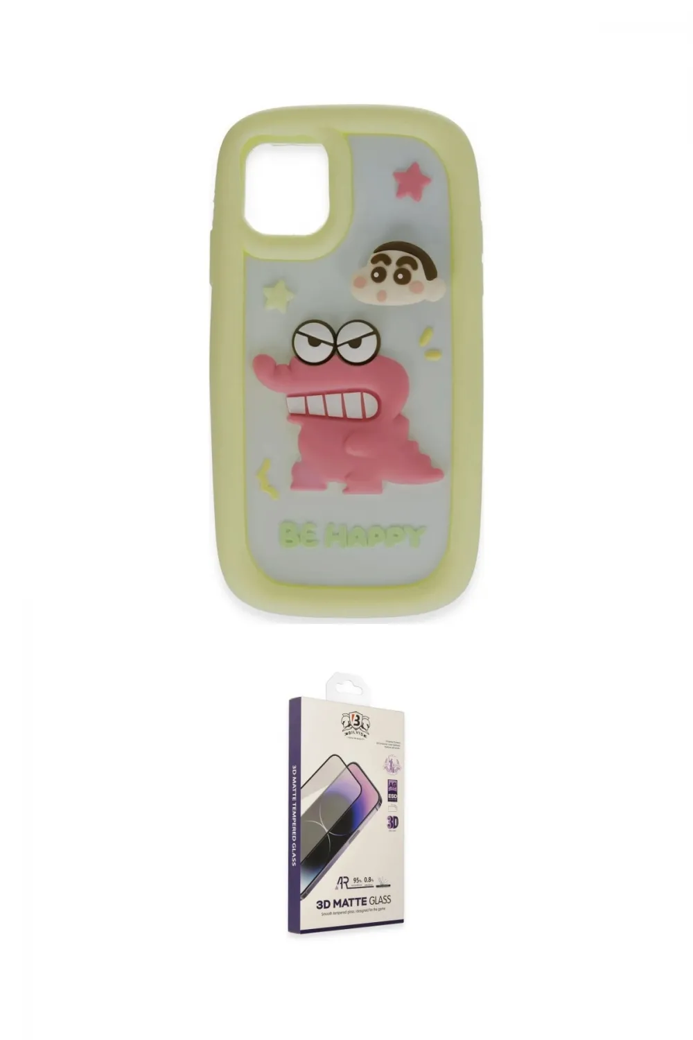 ieg™ iPhone 15 Pro Kılıf Akış Yansıma - Siyah Bilvis 3D Mat Cam Ekran Koruyucu