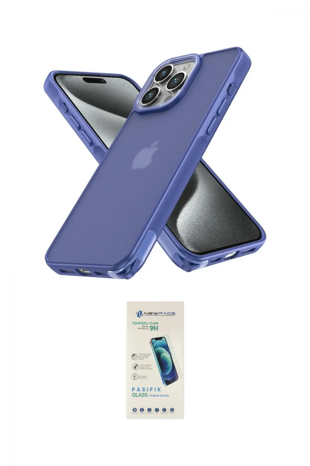 ieg™ iPhone 15 Pro Kılıf Atlas Form - Şeffaf Pasifik Cam Ekran Koruyucu