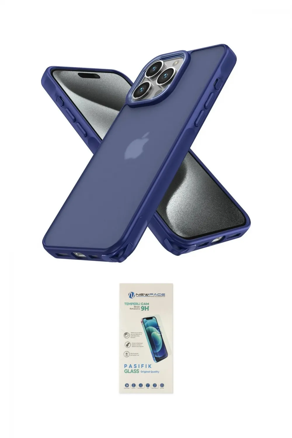 ieg™ iPhone 15 Pro Kılıf Atlas Form - Şeffaf Pasifik Cam Ekran Koruyucu