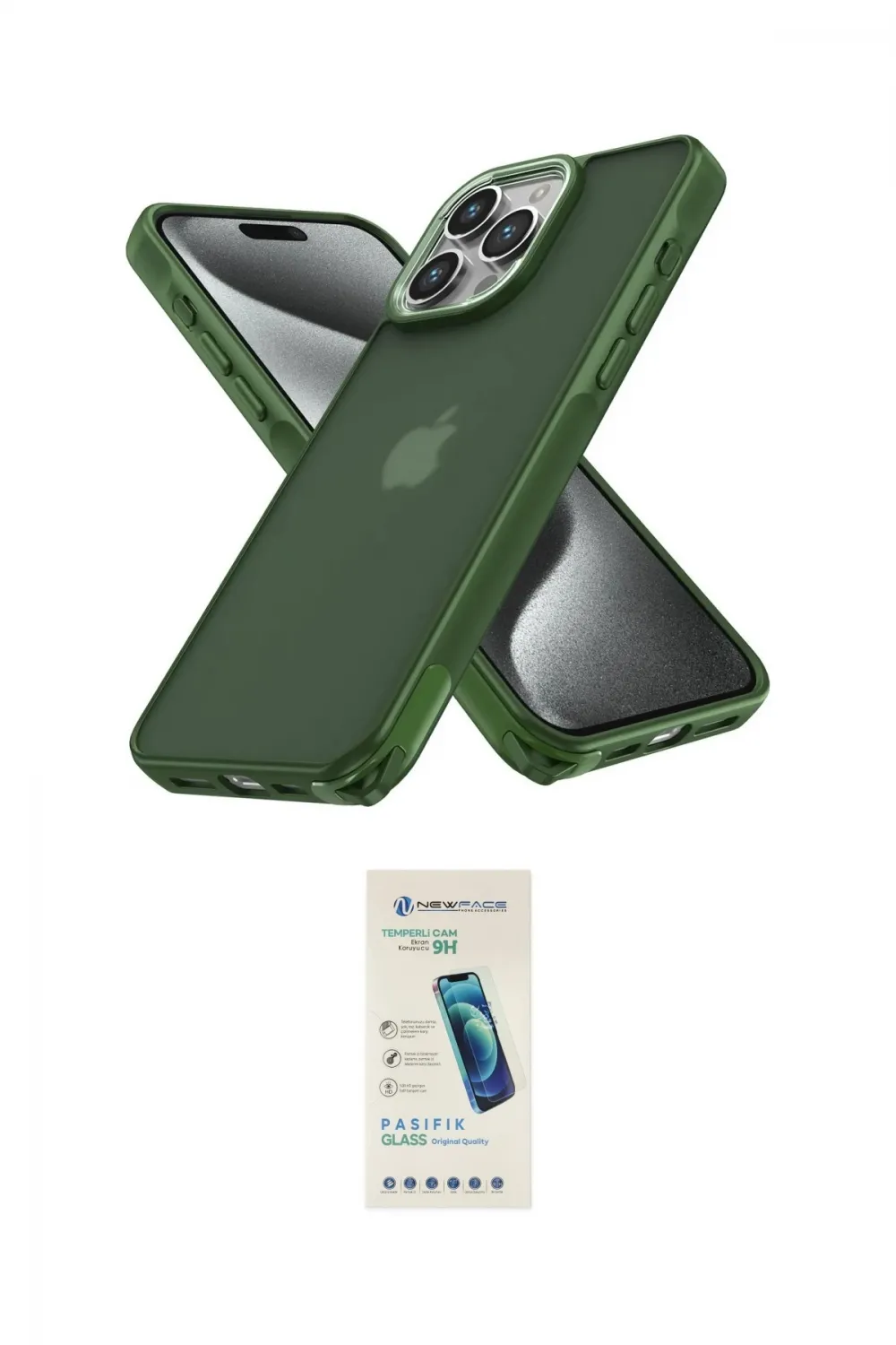 ieg™ iPhone 15 Pro Kılıf Atlas Form - Şeffaf Pasifik Cam Ekran Koruyucu