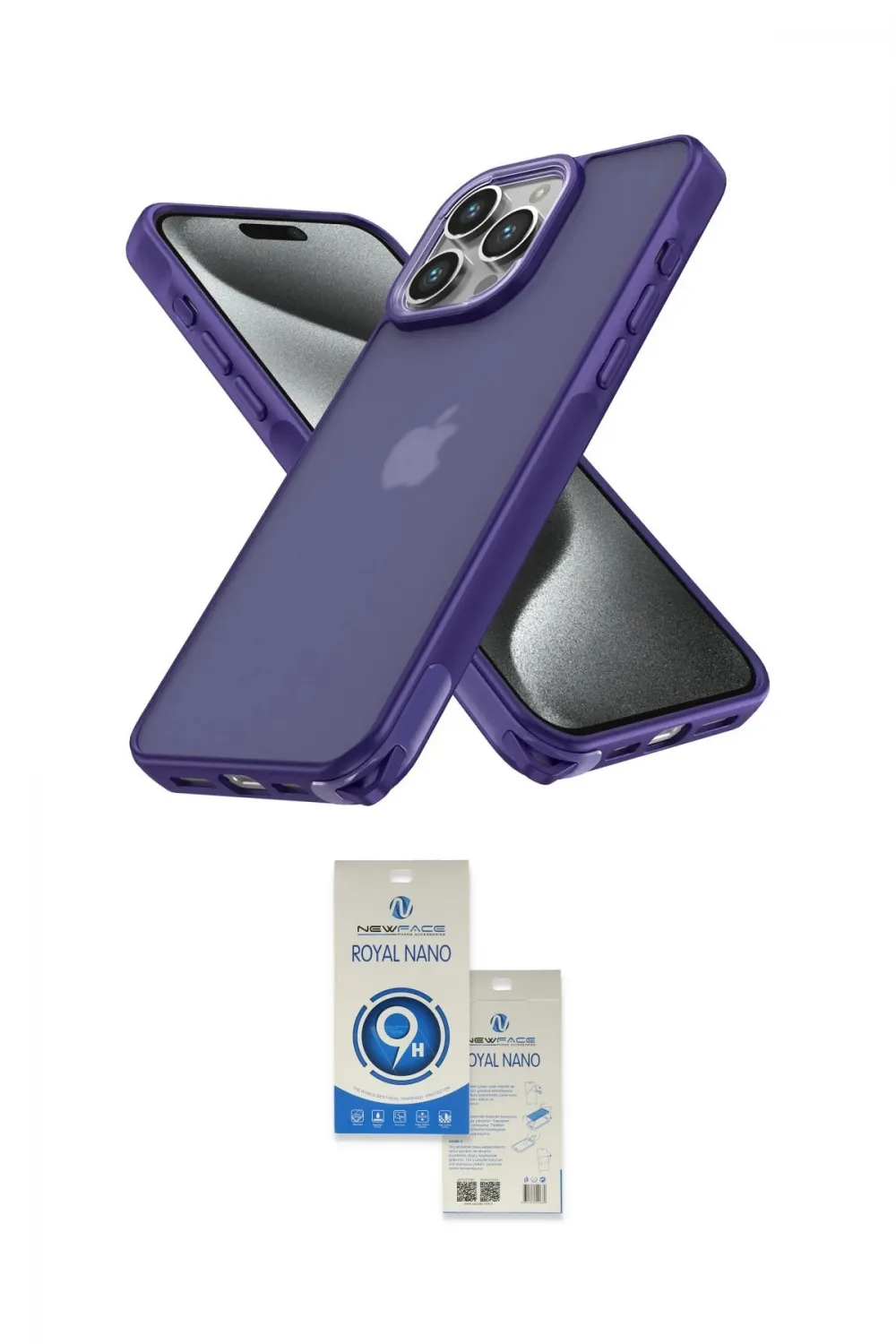 ieg™ iPhone 15 Pro Kılıf Atlas Form - Şeffaf Royal Nano Ekran Koruyucu