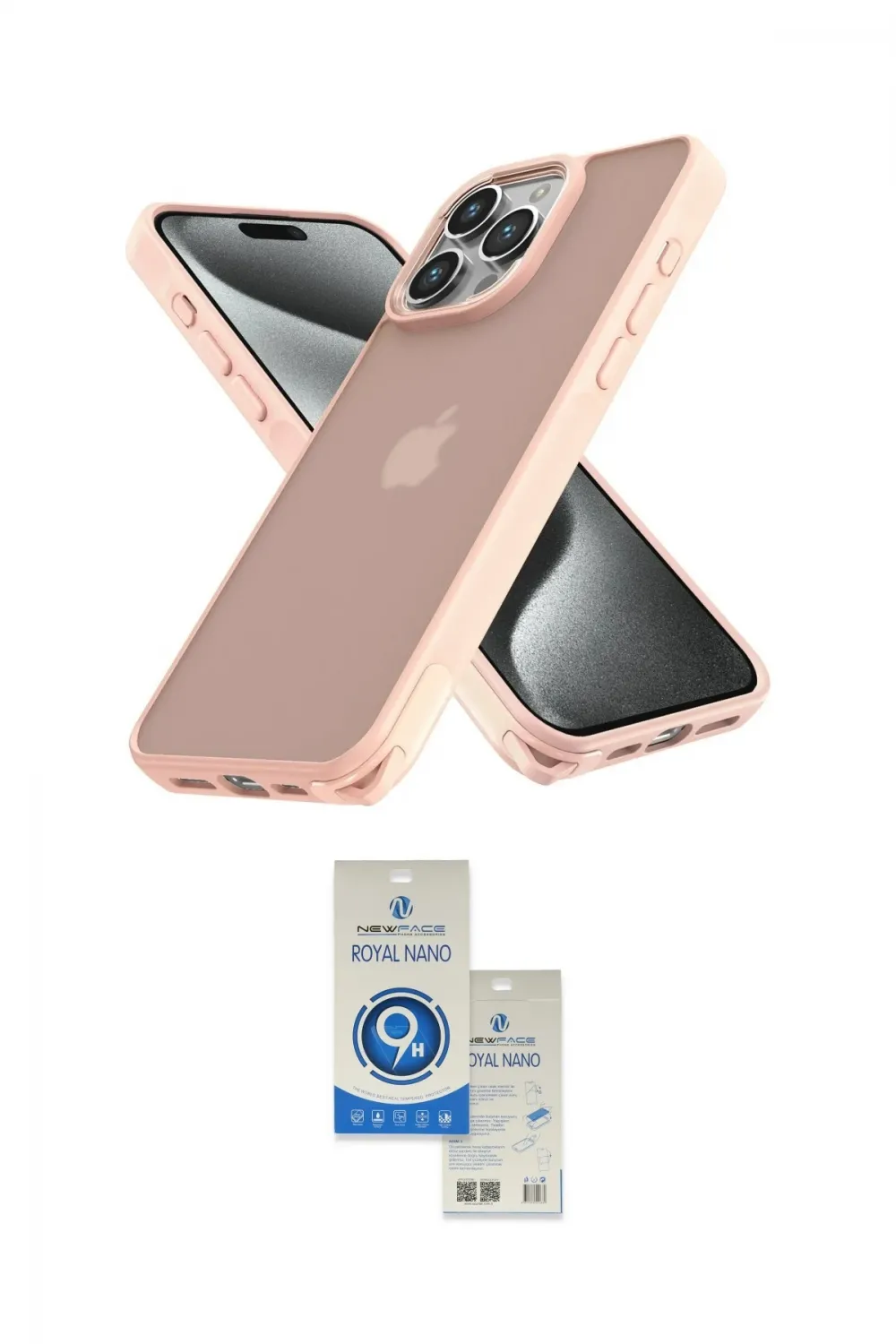 ieg™ iPhone 15 Pro Kılıf Atlas Form - Şeffaf Royal Nano Ekran Koruyucu