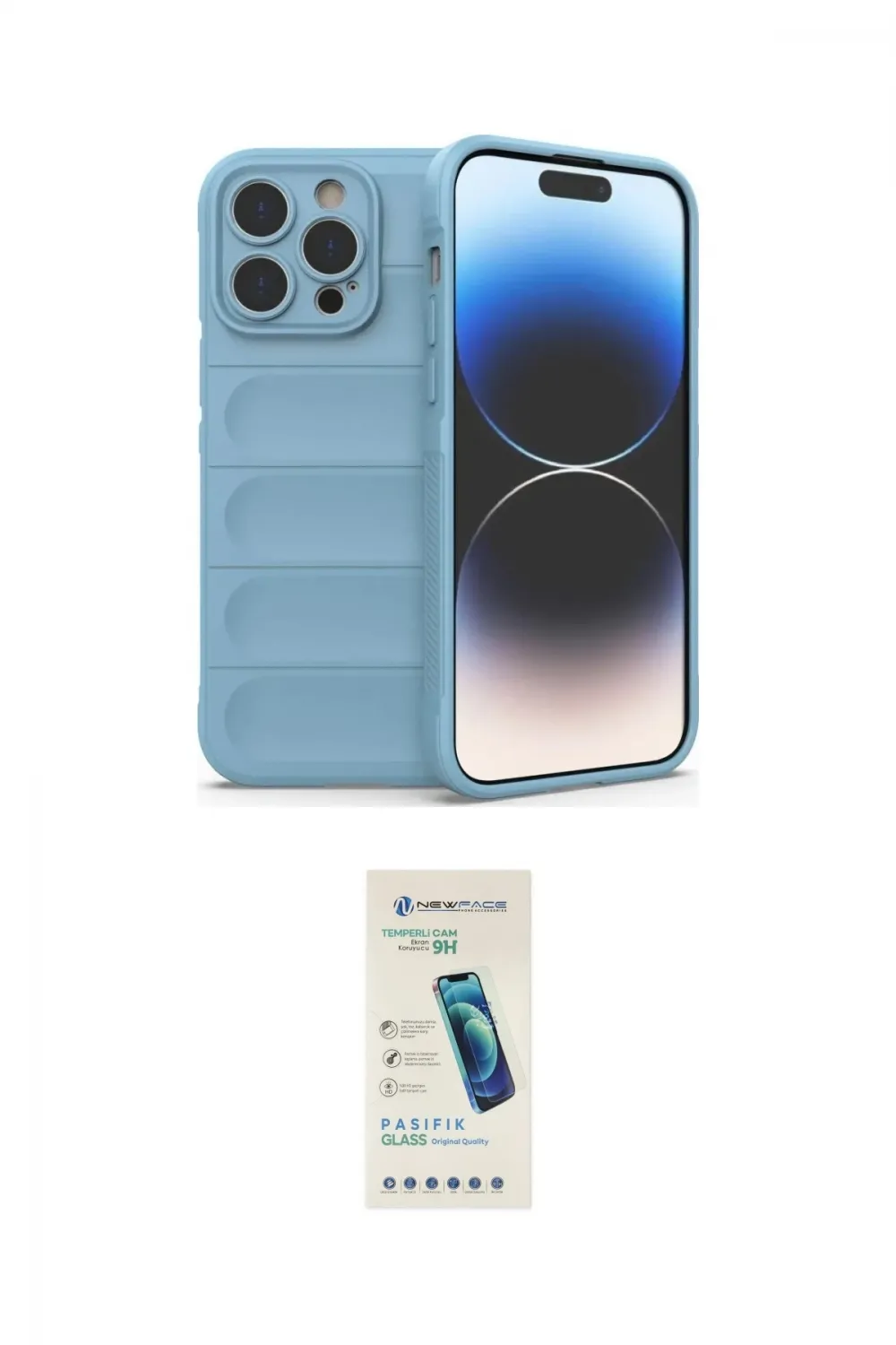 ieg™ iPhone 15 Pro Kılıf Atlas Koleksiyonu - Şeffaf Pasifik Cam Ekran Koruyucu