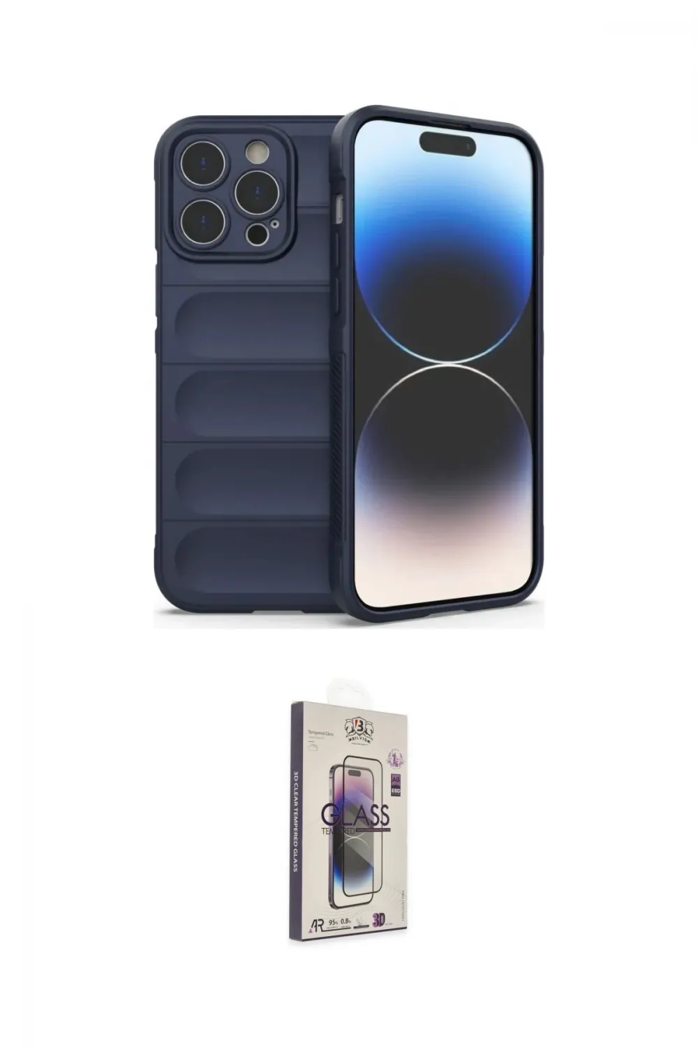 ieg™ iPhone 15 Pro Kılıf Atlas Koleksiyonu - Siyah Bilvis 3D Cam Ekran Koruyucu
