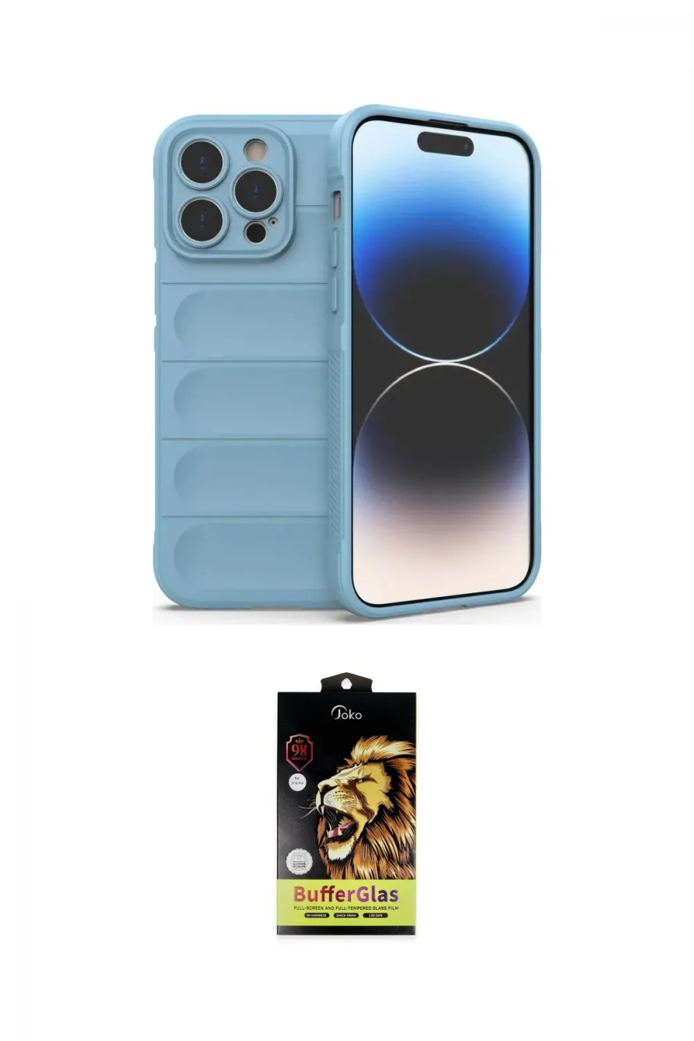ieg™ iPhone 15 Pro Kılıf Atlas Koleksiyonu - Siyah Buffer Cam Ekran Koruyucu