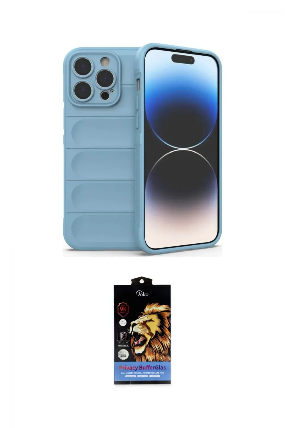 ieg™ iPhone 15 Pro Kılıf Atlas Koleksiyonu - Siyah Buffer Hayalet Cam Ekran Koruyucu