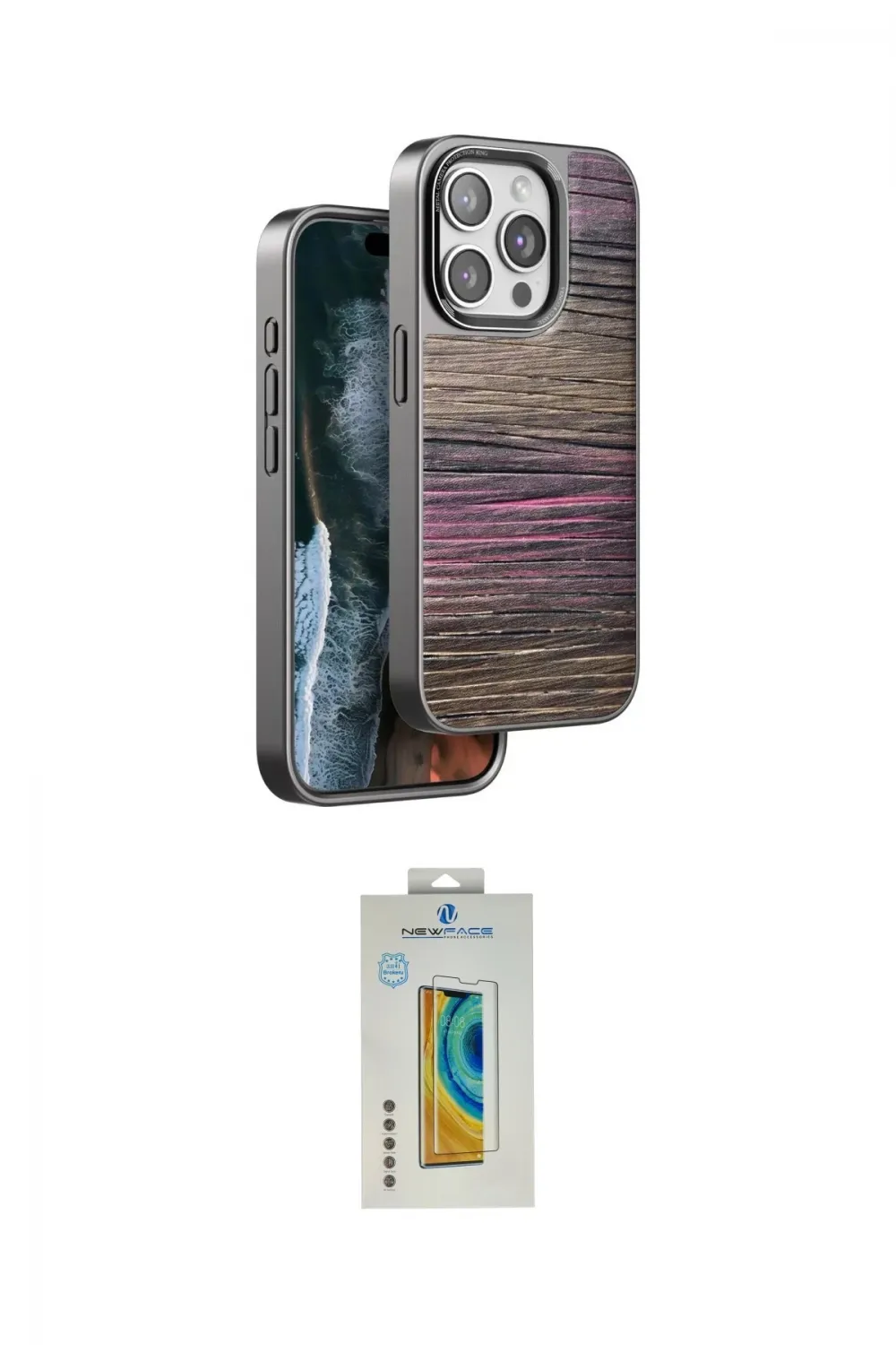 ieg™ iPhone 15 Pro Kılıf Atlas Minimal Özel Seri - Siyah Polymer Nano Ekran Koruyucu