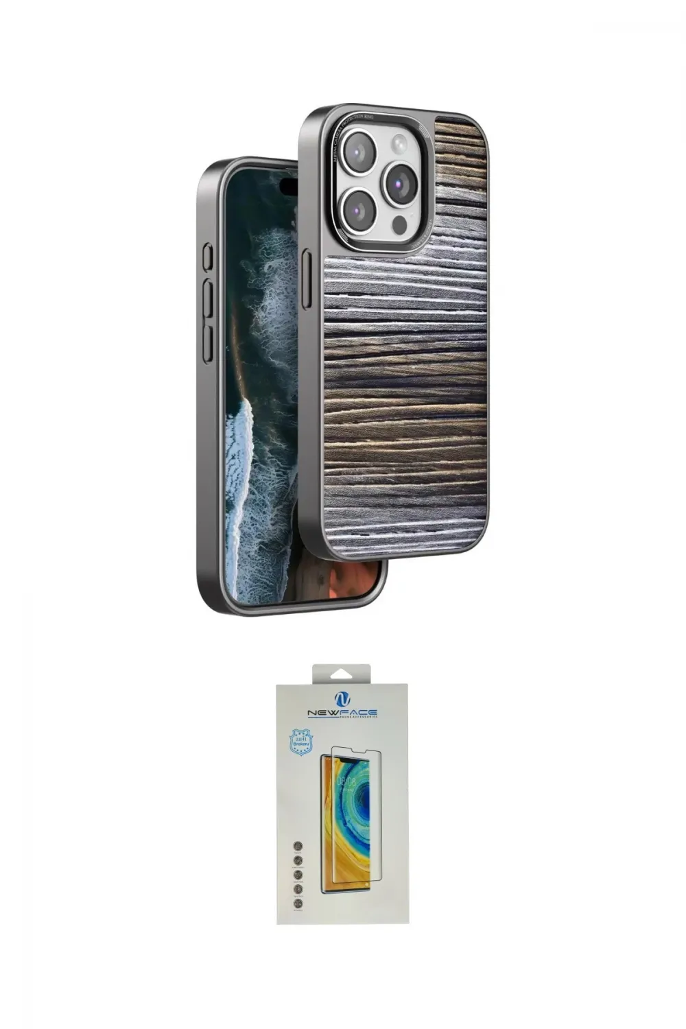 ieg™ iPhone 15 Pro Kılıf Atlas Minimal Özel Seri - Siyah Polymer Nano Ekran Koruyucu