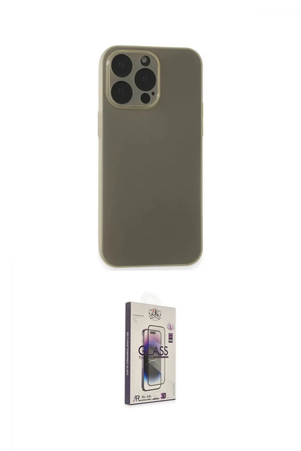 ieg™ iPhone 15 Pro Kılıf Atlas Minimal Prime - Siyah Bilvis 3D Cam Ekran Koruyucu