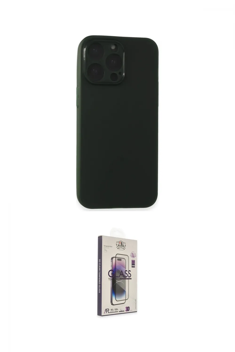 ieg™ iPhone 15 Pro Kılıf Atlas Minimal Prime - Siyah Bilvis 3D Cam Ekran Koruyucu
