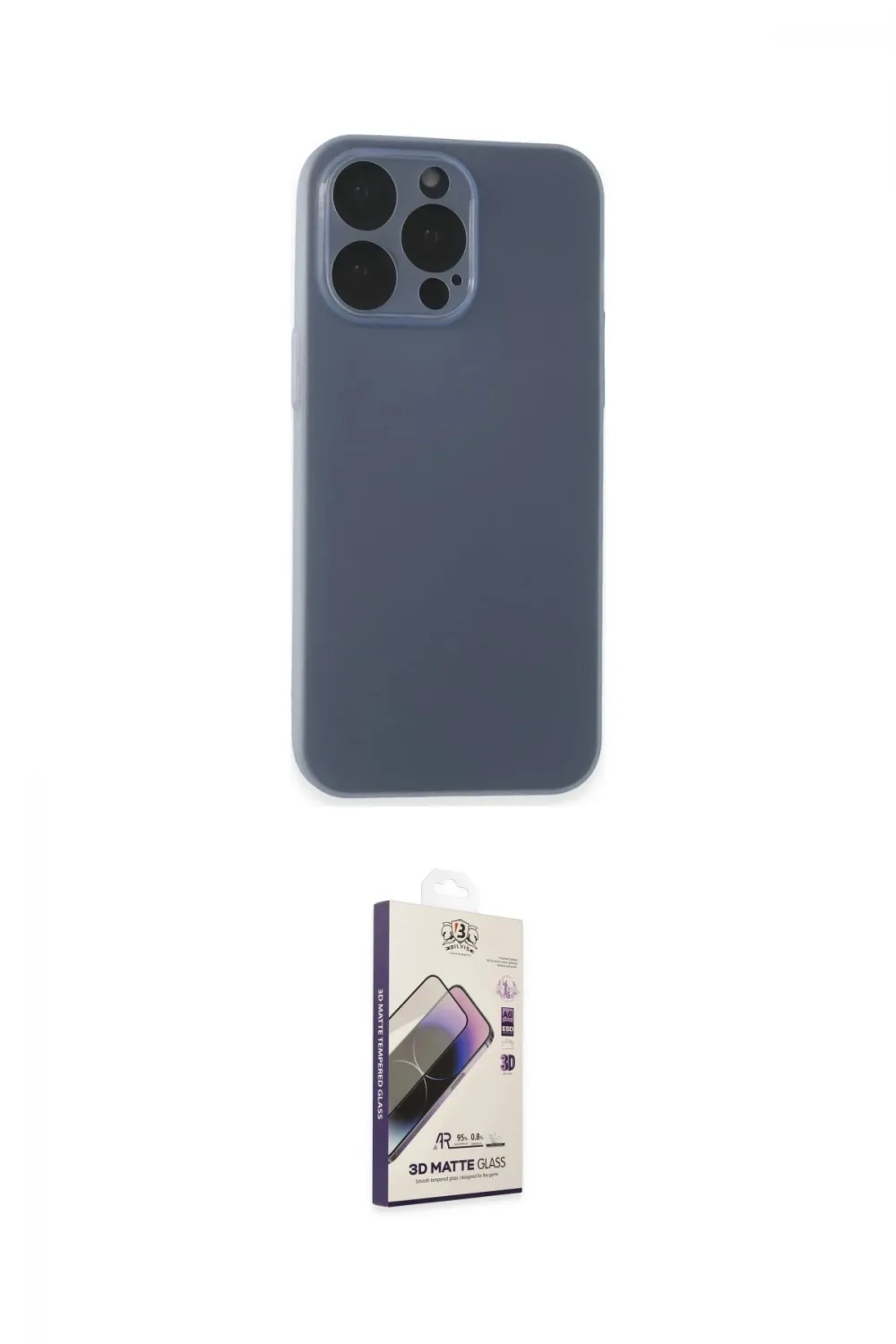 ieg™ iPhone 15 Pro Kılıf Atlas Minimal Prime - Siyah Bilvis 3D Mat Cam Ekran Koruyucu