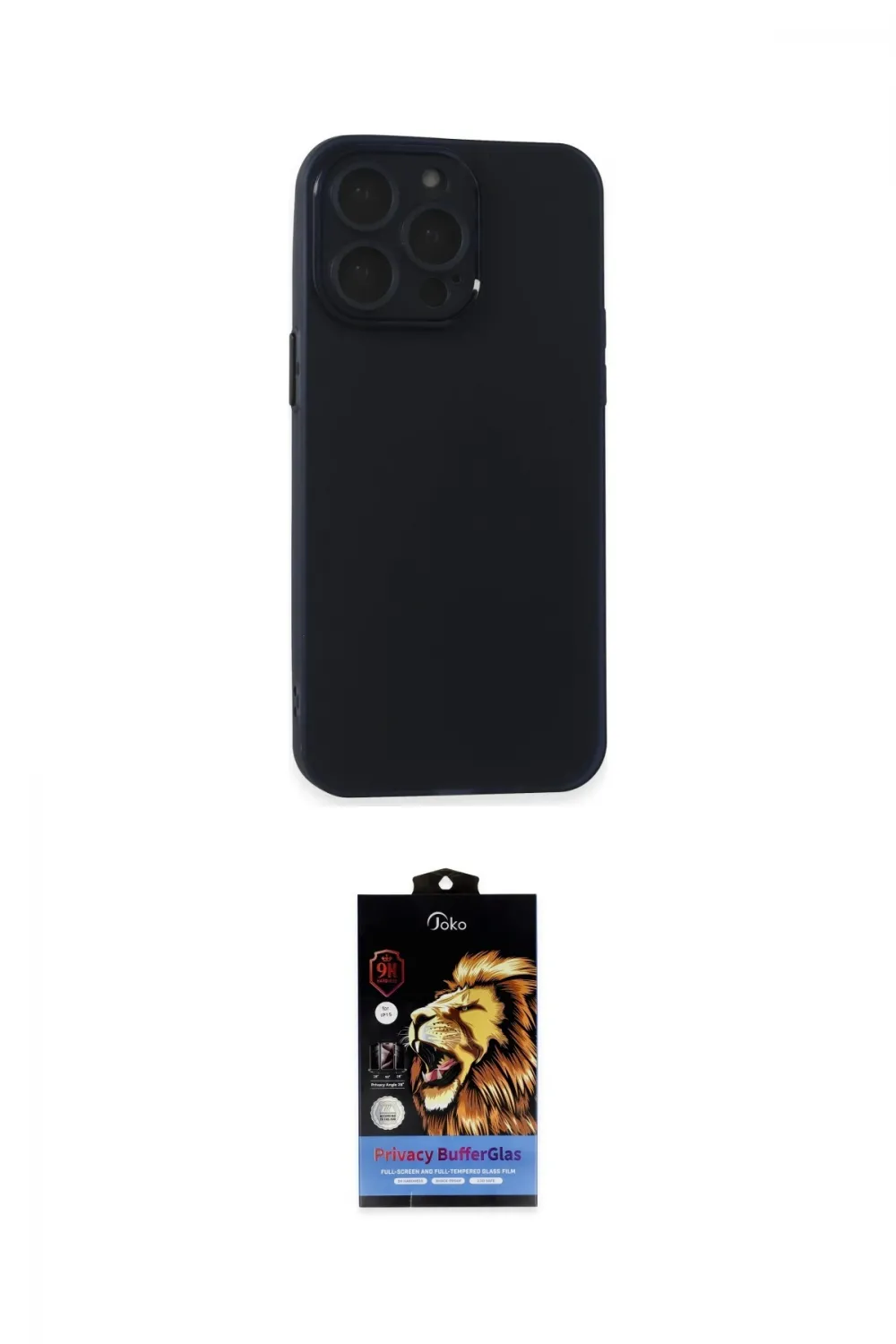 ieg™ iPhone 15 Pro Kılıf Atlas Minimal Prime - Siyah Buffer Hayalet Cam Ekran Koruyucu