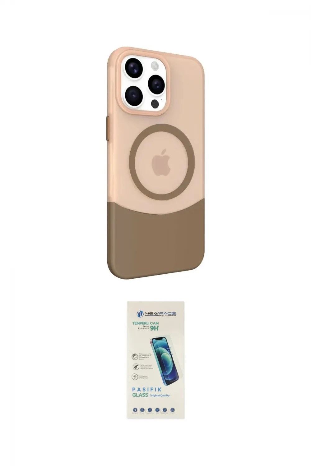 ieg™ iPhone 15 Pro Kılıf Çekirdek Asil Özel Seri - Şeffaf Pasifik Cam Ekran Koruyucu
