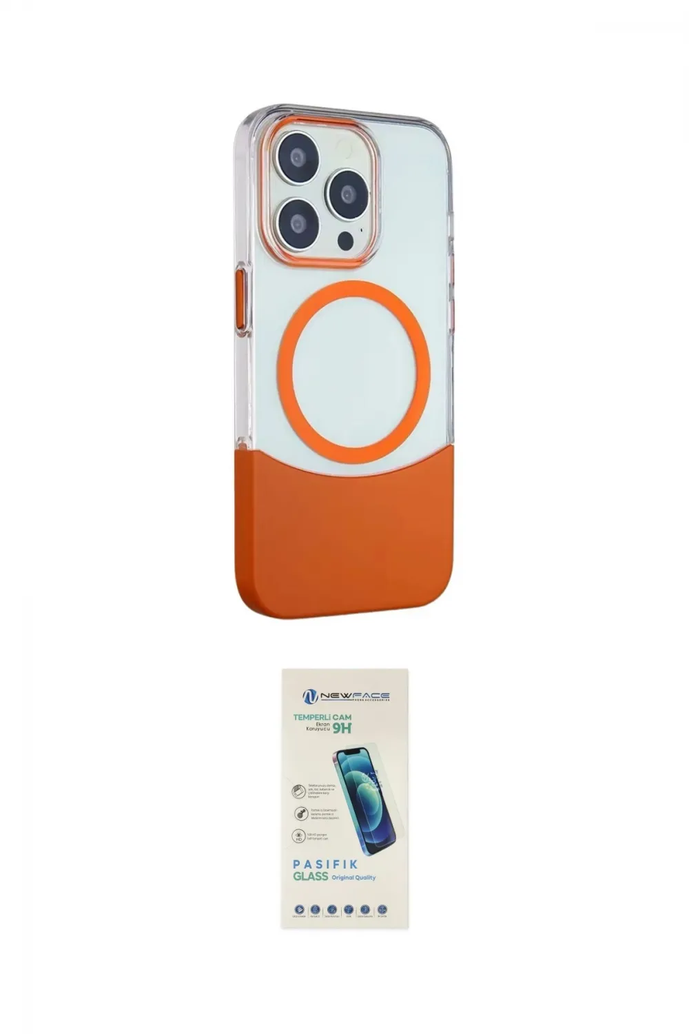 ieg™ iPhone 15 Pro Kılıf Çekirdek Asil Özel Seri - Şeffaf Pasifik Cam Ekran Koruyucu